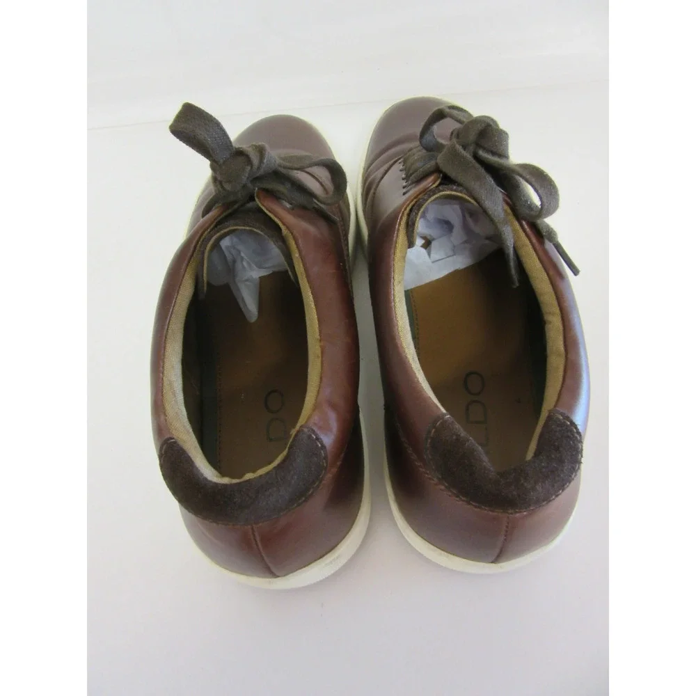 ALDO Men's Brown Leather Low Top 9.5 Lace Up Sneakers